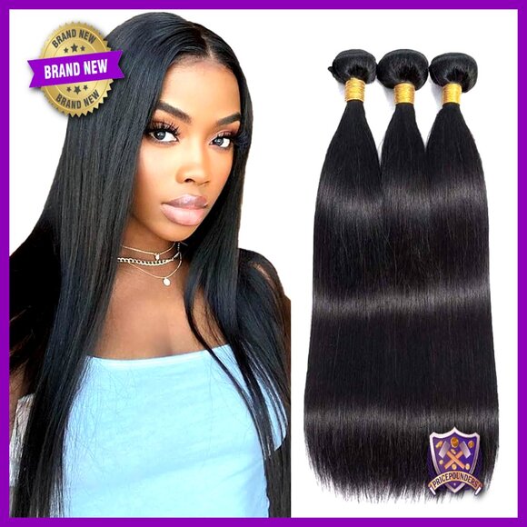 Straight Human Hair Extensions 20 Inch Brazilian Virgin Bundles 300g Total main image 4